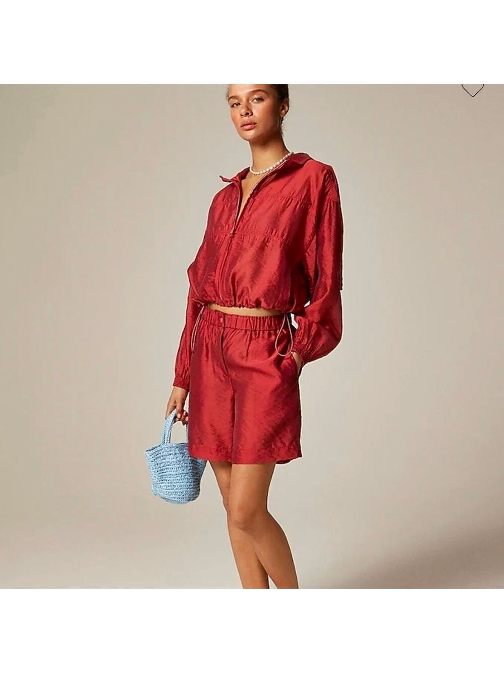 J. Crew Red Zip-Up Jacket - Picture 1 of 8